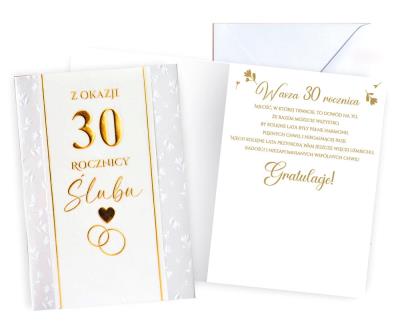 Opakowanie Karnet Rocznica ślubu 30