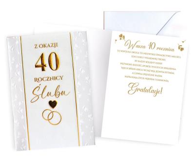 Opakowanie Karnet Rocznica ślubu 40