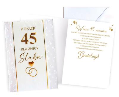 Opakowanie Karnet Rocznica ślubu 45