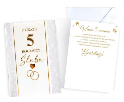 Opakowanie Karnet Rocznica ślubu 5