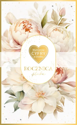 Karnet Rocznica Ślubu wymienne cyfry. Wydawca: Armin Style. SmakLiter.pl Opakowanie Karnet Rocznica Ślubu wymienne cyfry