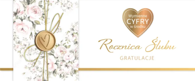 Karnet Rocznica Ślubu wymienne cyfry. Wydawca: Armin Style. SmakLiter.pl Opakowanie Karnet Rocznica Ślubu wymienne cyfry