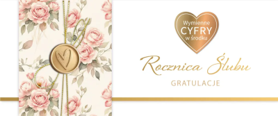 Karnet Rocznica Ślubu wymienne cyfry. Wydawca: Armin Style. SmakLiter.pl Opakowanie Karnet Rocznica Ślubu wymienne cyfry