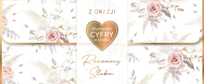 Karnet Rocznica Ślubu wymienne cyfry. Wydawca: Armin Style. SmakLiter.pl Opakowanie Karnet Rocznica Ślubu wymienne cyfry
