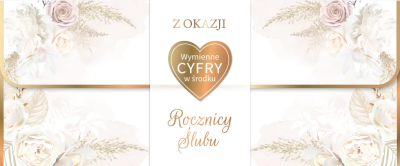 Karnet Rocznica Ślubu wymienne cyfry. Wydawca: Armin Style. SmakLiter.pl Opakowanie Karnet Rocznica Ślubu wymienne cyfry