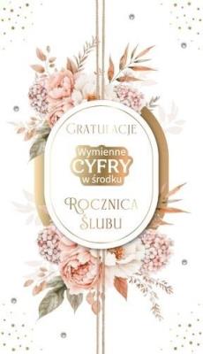 Opakowanie Karnet Rocznica Ślubu wymienne cyfry