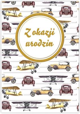 Opakowanie Karnet Silver urodziny męskie