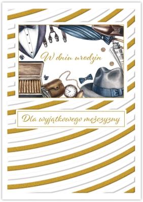 Opakowanie Karnet Silver urodziny męskie