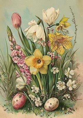 Opakowanie Karnet ST509 B6 + koperta Wielkanoc kwiaty