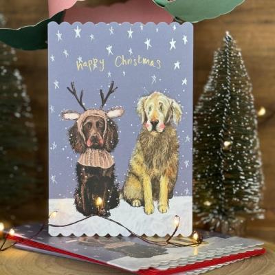 Karnet Święta Psy poroże. Wydawca: Alex Clark. SmakLiter.pl Opakowanie Karnet Święta Psy poroże