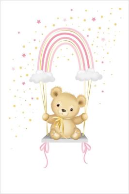 Opakowanie Karnet Uniwersalny - Pink Rainbow Teddy