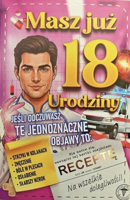 Opakowanie Karnet Urodzinowy damski z receptą 18