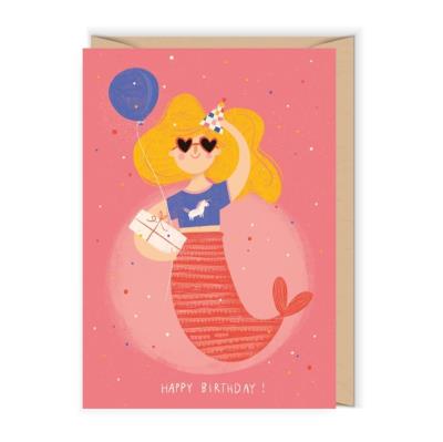 Opakowanie Karnet urodzinowy z syrenką