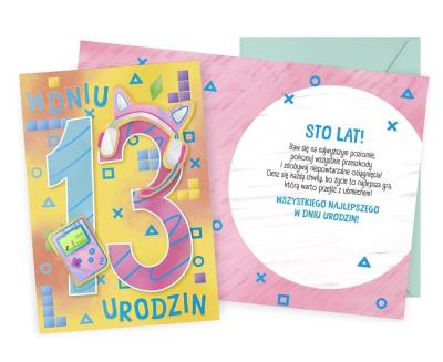 Opakowanie Karnet Urodziny 13