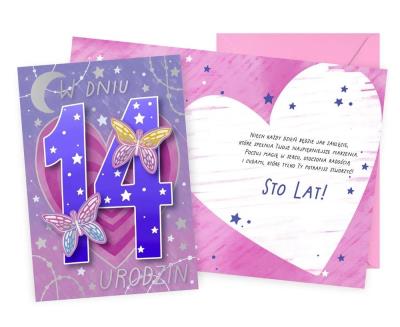 Opakowanie Karnet Urodziny 14
