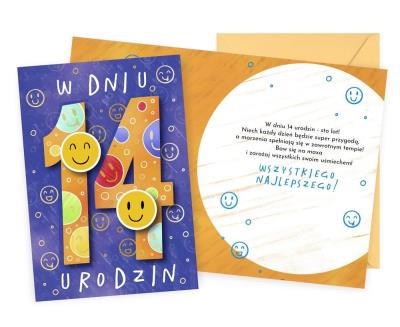 Opakowanie Karnet Urodziny 14