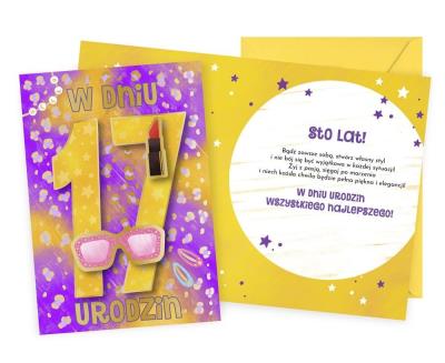 Opakowanie Karnet Urodziny 17