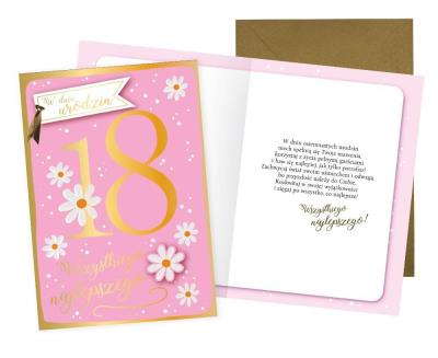 Opakowanie Karnet Urodziny 18