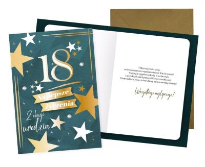 Opakowanie Karnet Urodziny 18