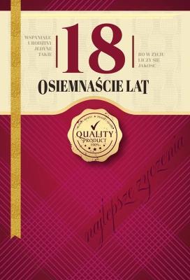 Opakowanie Karnet Urodziny 18