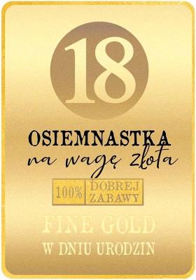 Opakowanie Karnet Urodziny 18