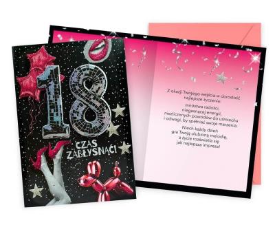 Opakowanie Karnet Urodziny 18