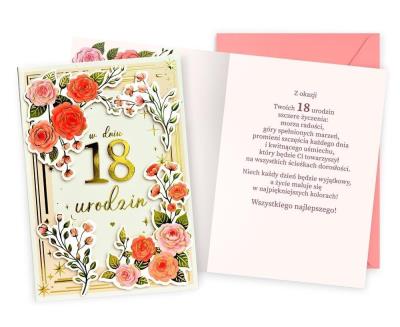 Opakowanie Karnet Urodziny 18