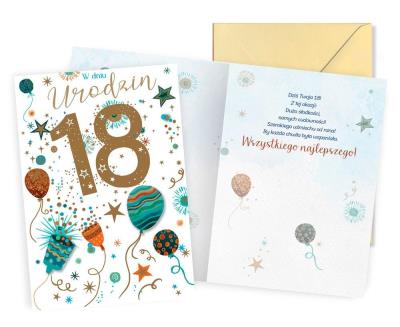 Opakowanie Karnet Urodziny 18