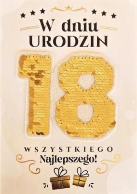 Opakowanie Karnet Urodziny 18 Cekiny