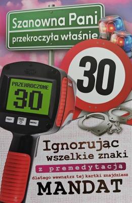 Opakowanie Karnet Urodziny 30