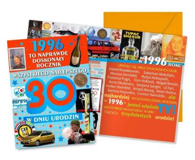 Opakowanie Karnet Urodziny 30