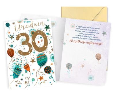 Opakowanie Karnet Urodziny 30