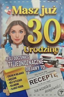 Opakowanie Karnet Urodziny 30