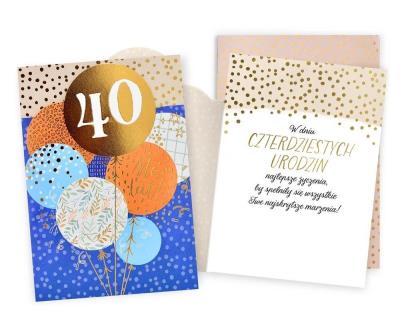 Opakowanie Karnet Urodziny 40