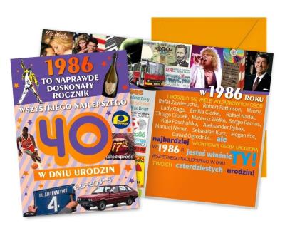 Opakowanie Karnet Urodziny 40