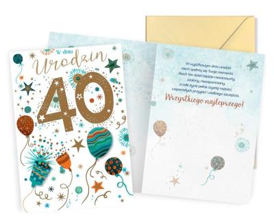 Opakowanie Karnet Urodziny 40