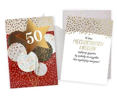 Opakowanie Karnet Urodziny 50