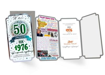Opakowanie Karnet Urodziny 50