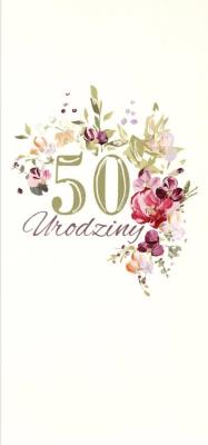Opakowanie Karnet Urodziny 50 DL U27 - Kwiaty