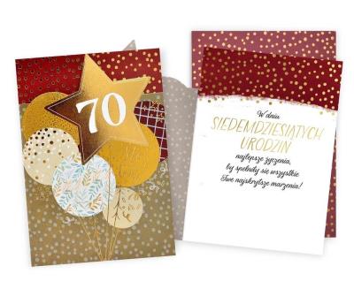 Opakowanie Karnet Urodziny 70