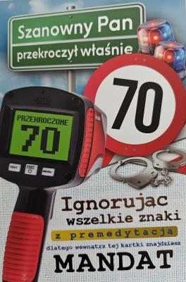 Opakowanie Karnet Urodziny 70