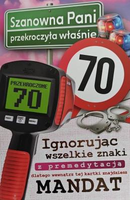 Opakowanie Karnet Urodziny 70