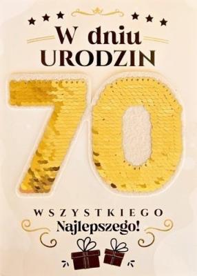 Opakowanie Karnet Urodziny 70 Cekiny