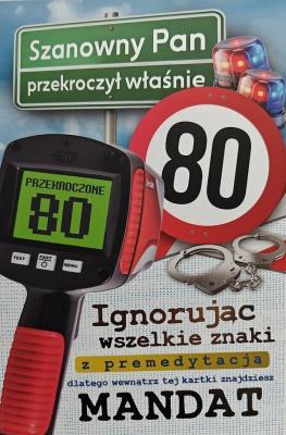 Opakowanie Karnet Urodziny 80