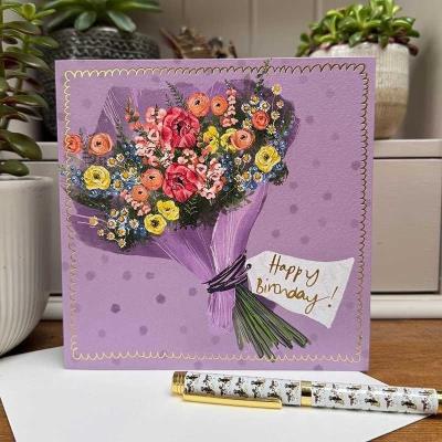 Opakowanie Karnet Urodziny Bukiet kwiatów