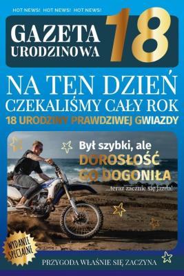 Karnet Urodziny gazeta Osiemnastka. Wydawca: Armin Style. SmakLiter.pl Opakowanie Karnet Urodziny gazeta Osiemnastka