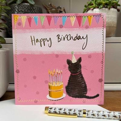 Opakowanie Karnet Urodziny Kot i tort