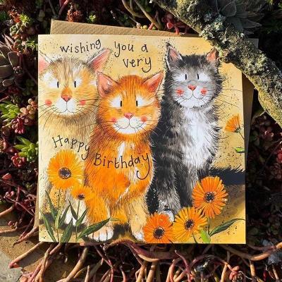 Karnet Urodziny Koty i nagietki. Wydawca: Alex Clark. SmakLiter.pl Opakowanie Karnet Urodziny Koty i nagietki