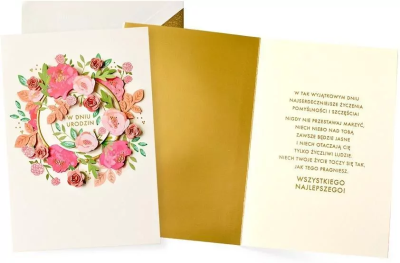 Opakowanie Karnet Urodziny kwiaty