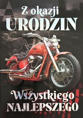 Opakowanie Karnet Urodziny męskie motocykl